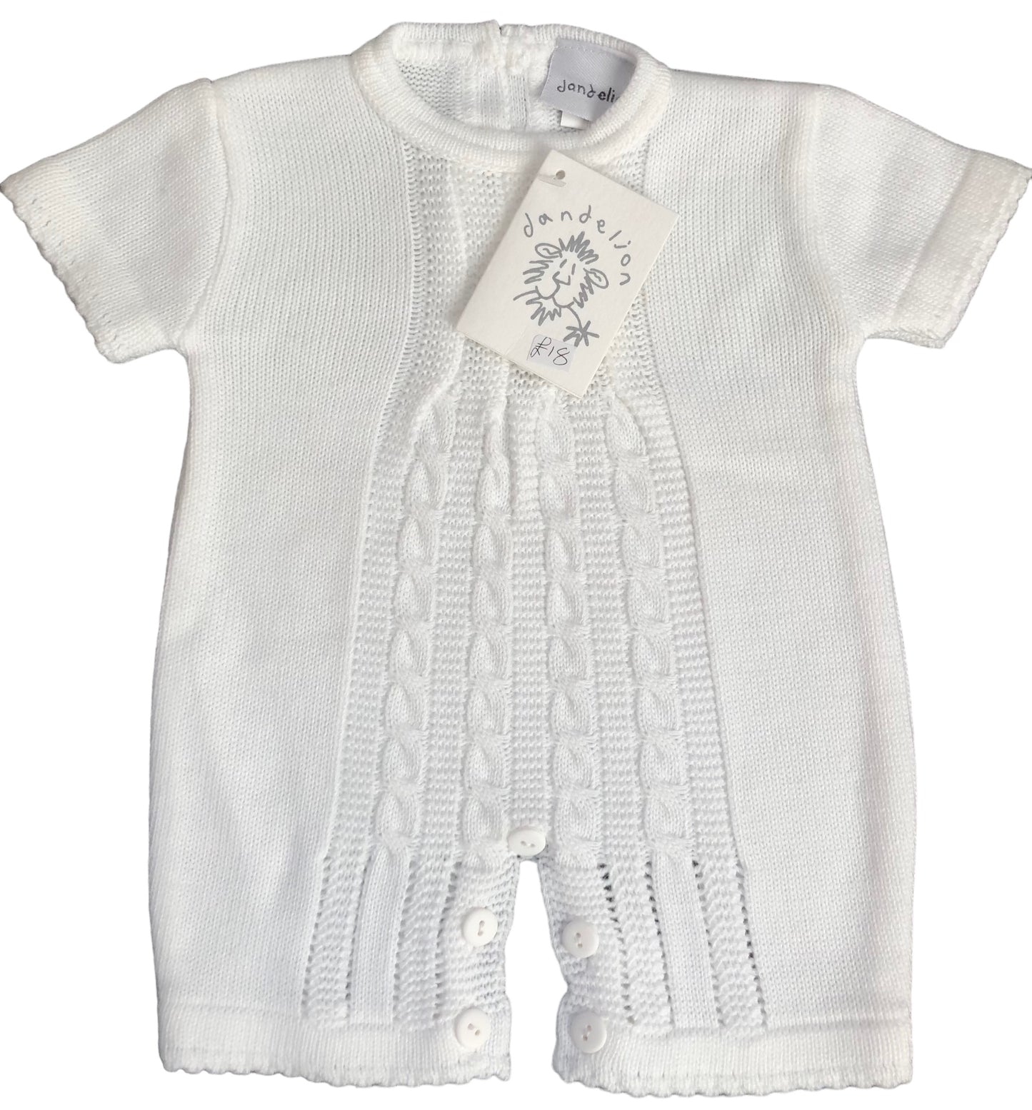 Dandelion White Knitted Romper