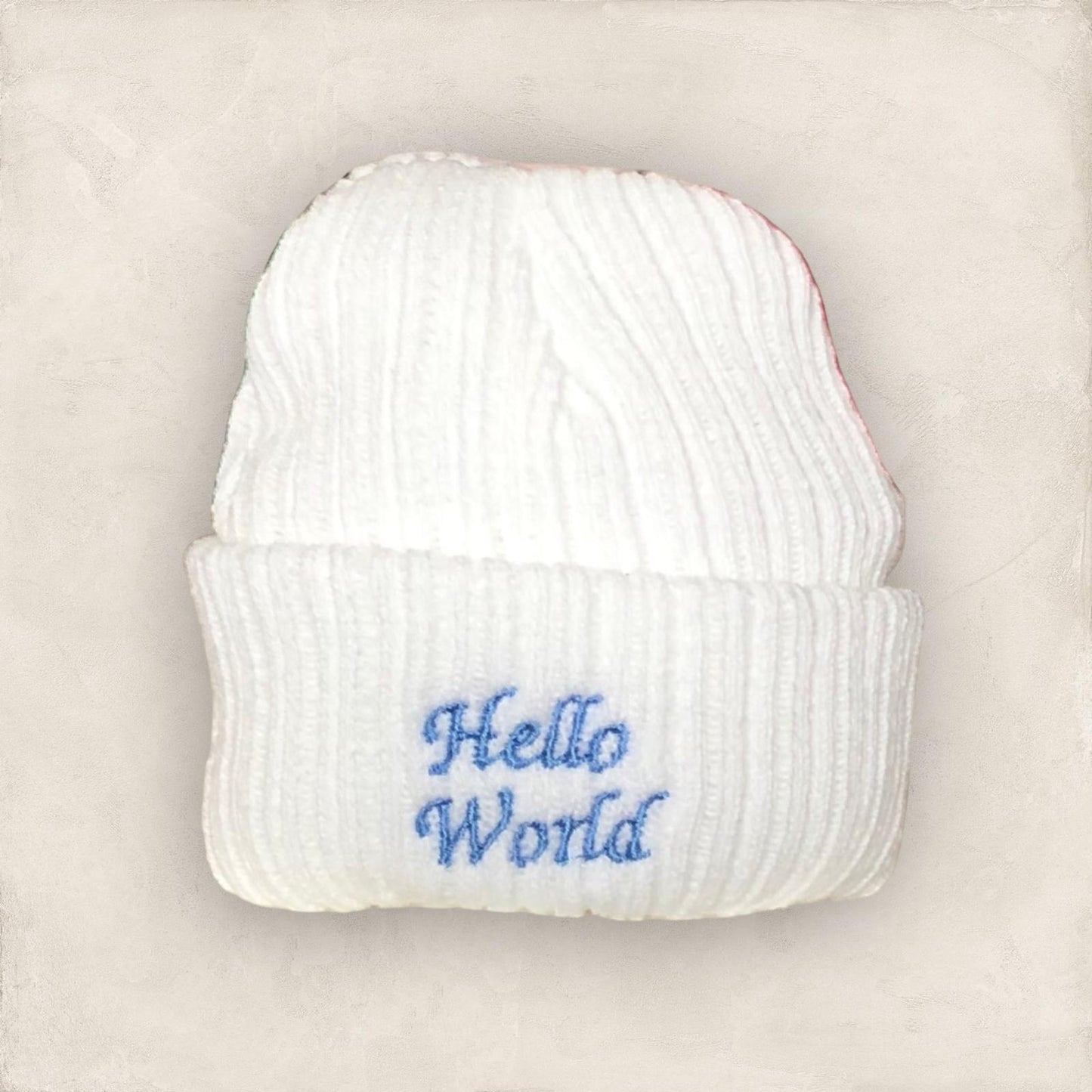 Personalised Knitted Baby Beanie Hat